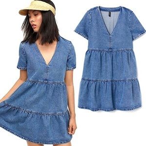 Denim tiered dress